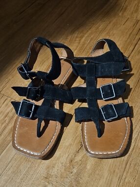 Bernardo Black Suede Strappy Sandals